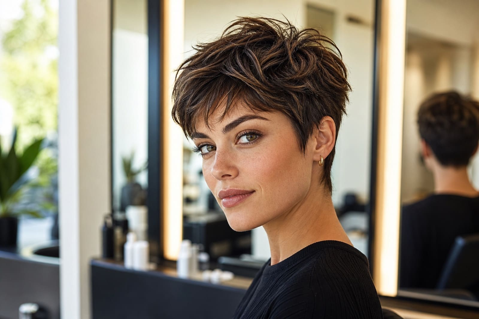 Short haircut preview preset with soft textured shape