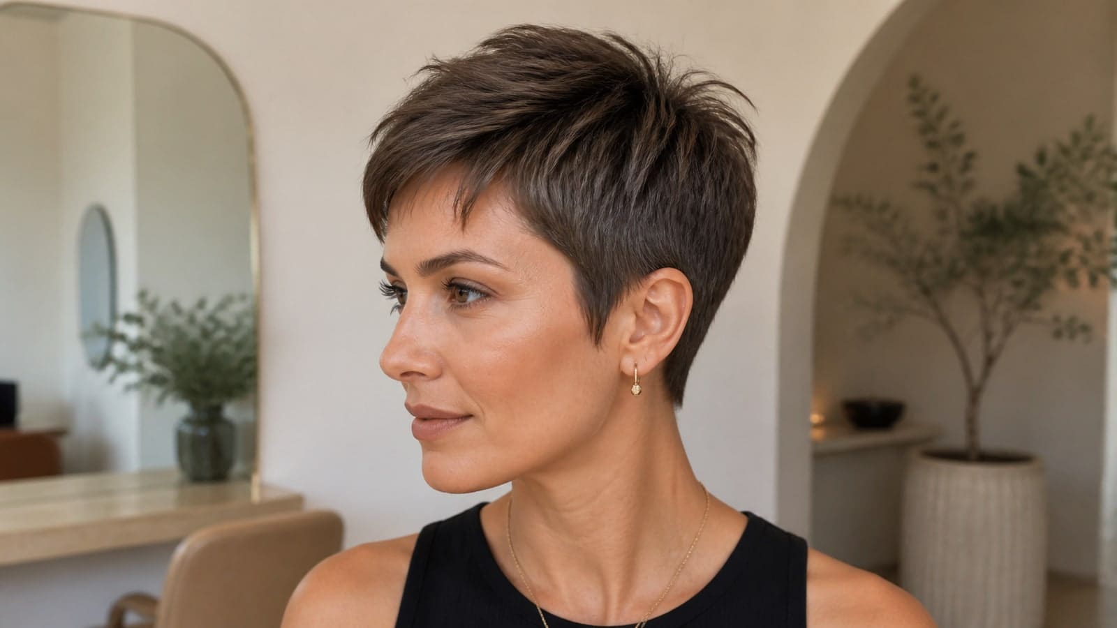 Salon consultation showing pixie haircuts: styles, texture, and maintenance haircut options and silhouette
